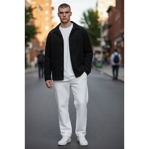 H&M Other - H&M Men's Black Corduroy Wide Ribbed Button Up Shacket/Jacket